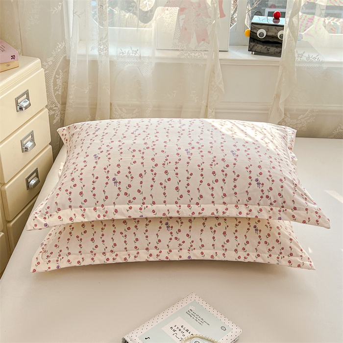91家纺网 家纺一手货源 找家纺 圣比熊 2026新款A类云朵棉单层枕套宿舍单人单只一只装枕芯内胆套-单层压线 花漾甜心（单层压线）