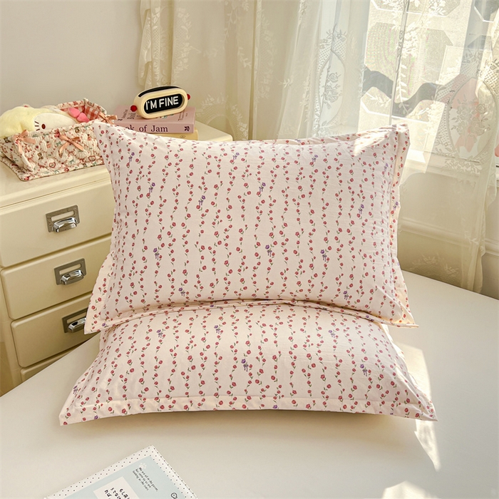 91家纺网 家纺一手货源 找家纺 圣比熊 2026新款A类云朵棉单层枕套宿舍单人单只一只装枕芯内胆套-单层压线 花漾甜心（单层压线）