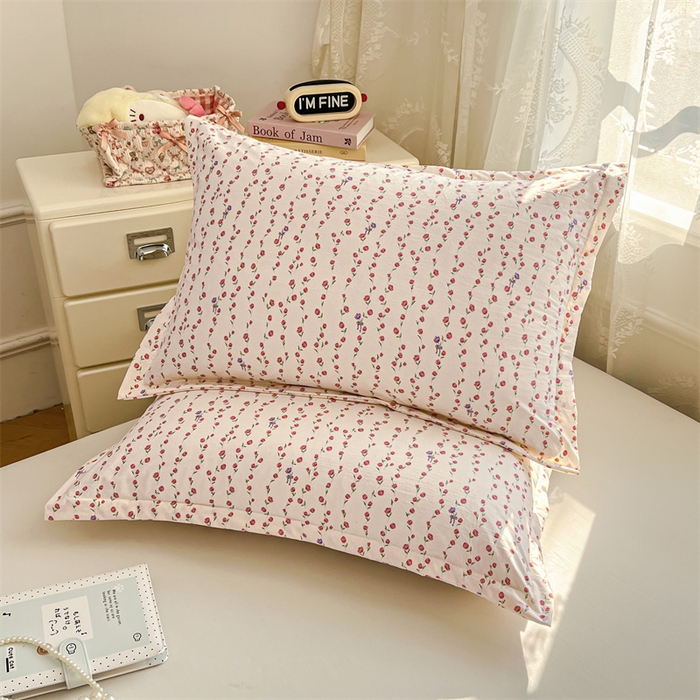 91家纺网 家纺一手货源 找家纺 圣比熊 2026新款A类云朵棉单层枕套宿舍单人单只一只装枕芯内胆套-单层压线 花漾甜心（单层压线）