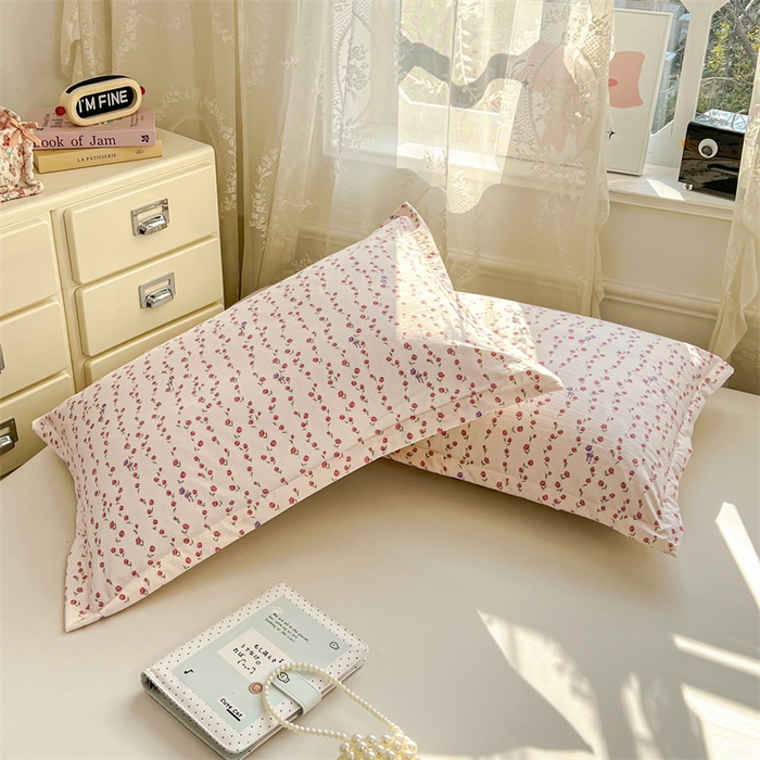 91家纺网 家纺一手货源 找家纺 圣比熊 2026新款A类云朵棉单层枕套宿舍单人单只一只装枕芯内胆套-单层压线 花漾甜心（单层压线）