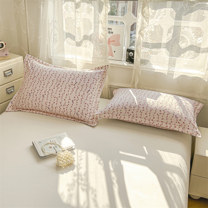 91家纺网 家纺一手货源 找家纺 圣比熊 2026新款A类云朵棉单层枕套宿舍单人单只一只装枕芯内胆套-单层压线 花漾甜心（单层压线）
