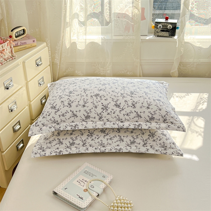 91家纺网 家纺一手货源 找家纺 圣比熊 2026新款A类云朵棉单层枕套宿舍单人单只一只装枕芯内胆套-单层压线 兰亭序-灰（单层压线）