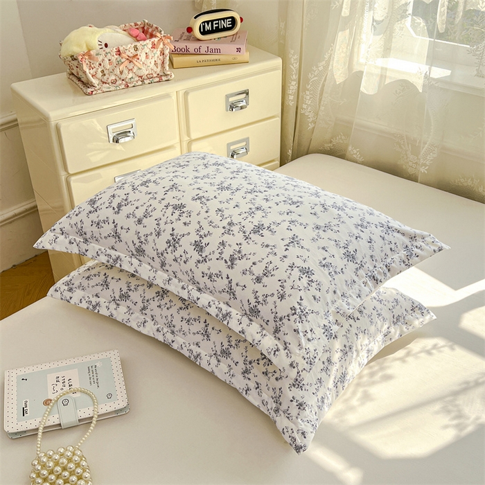 91家纺网 家纺一手货源 找家纺 圣比熊 2026新款A类云朵棉单层枕套宿舍单人单只一只装枕芯内胆套-单层压线 兰亭序-灰（单层压线）