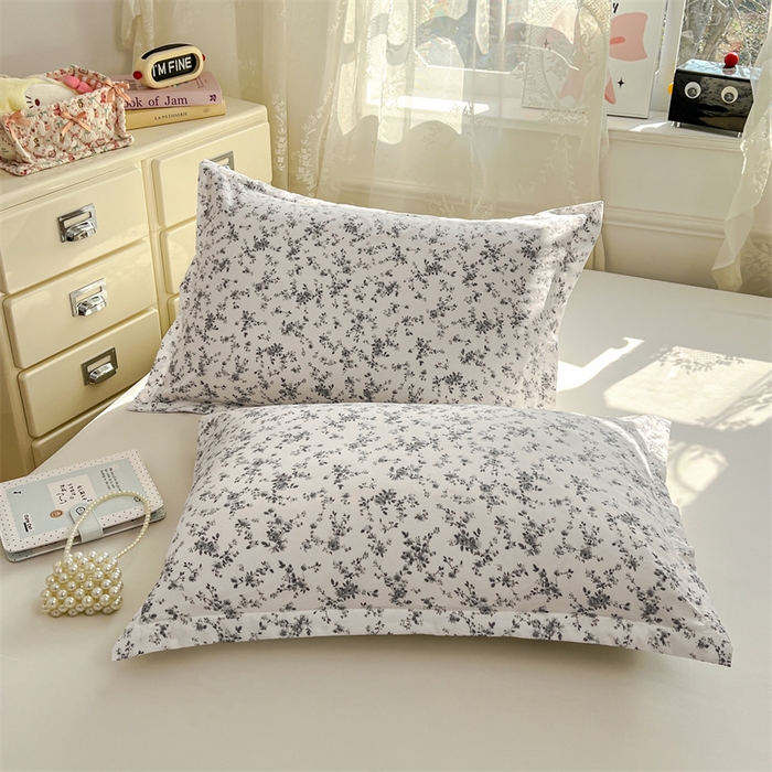 91家纺网 家纺一手货源 找家纺 圣比熊 2026新款A类云朵棉单层枕套宿舍单人单只一只装枕芯内胆套-单层压线 兰亭序-灰（单层压线）