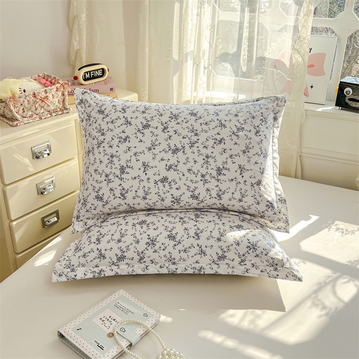 91家纺网 家纺一手货源 找家纺 圣比熊 2026新款A类云朵棉单层枕套宿舍单人单只一只装枕芯内胆套-单层压线 兰亭序-灰（单层压线）