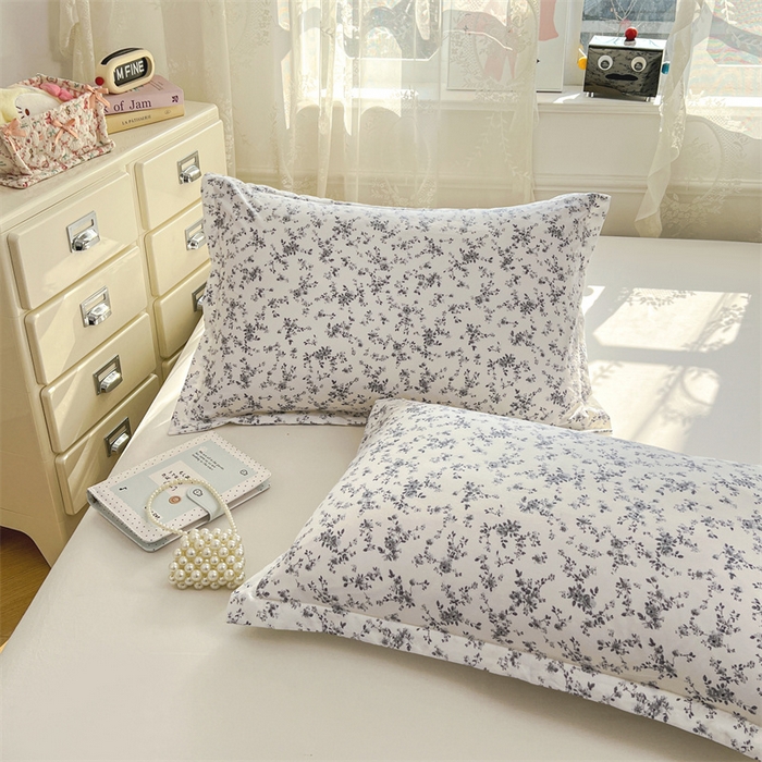 91家纺网 家纺一手货源 找家纺 圣比熊 2026新款A类云朵棉单层枕套宿舍单人单只一只装枕芯内胆套-单层压线 兰亭序-灰（单层压线）