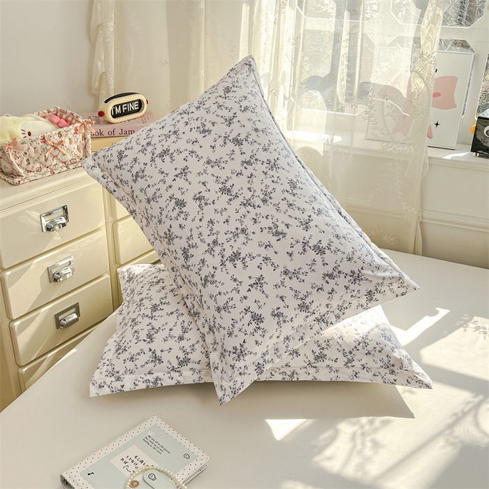 91家纺网 家纺一手货源 找家纺 圣比熊 2026新款A类云朵棉单层枕套宿舍单人单只一只装枕芯内胆套-单层压线 兰亭序-灰（单层压线）