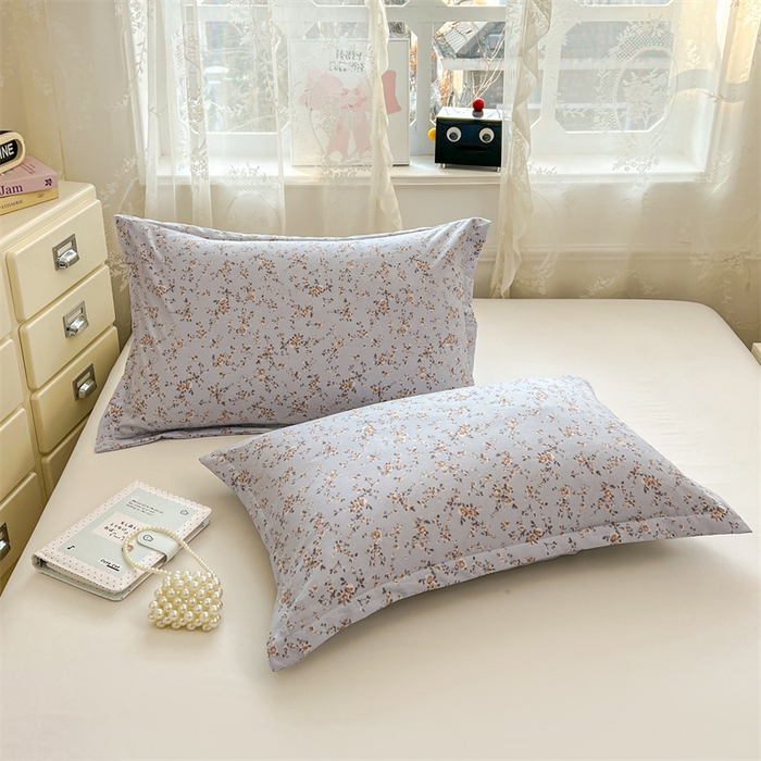 91家纺网 家纺一手货源 找家纺 圣比熊 2026新款A类云朵棉单层枕套宿舍单人单只一只装枕芯内胆套-单层压线 兰亭序-蓝（单层压线）