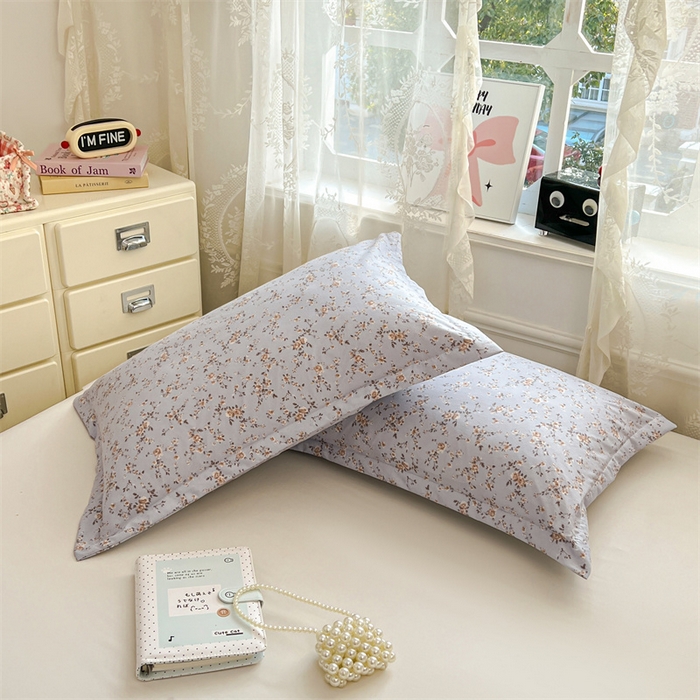 91家纺网 家纺一手货源 找家纺 圣比熊 2026新款A类云朵棉单层枕套宿舍单人单只一只装枕芯内胆套-单层压线 兰亭序-蓝（单层压线）