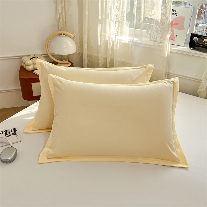 圣比熊 2026新款A类云朵棉单层枕套宿舍单人单只一只装枕芯内胆套-单层压线 暖木黄（单层压线）
