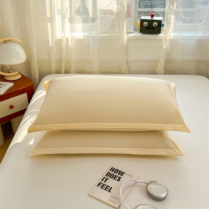 91家纺网 家纺一手货源 找家纺 圣比熊 2026新款A类云朵棉单层枕套宿舍单人单只一只装枕芯内胆套-单层压线 暖木黄（单层压线）