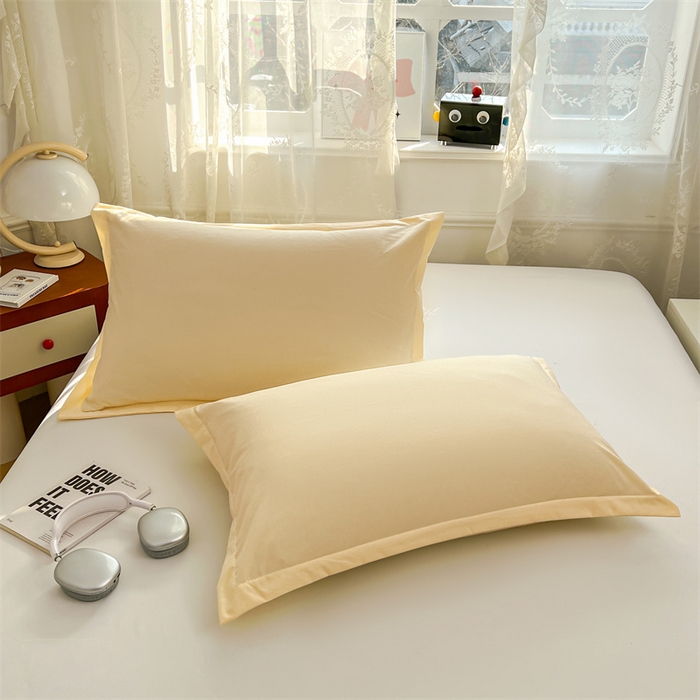 91家纺网 家纺一手货源 找家纺 圣比熊 2026新款A类云朵棉单层枕套宿舍单人单只一只装枕芯内胆套-单层压线 暖木黄（单层压线）