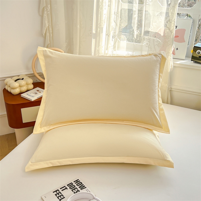 91家纺网 家纺一手货源 找家纺 圣比熊 2026新款A类云朵棉单层枕套宿舍单人单只一只装枕芯内胆套-单层压线 暖木黄（单层压线）