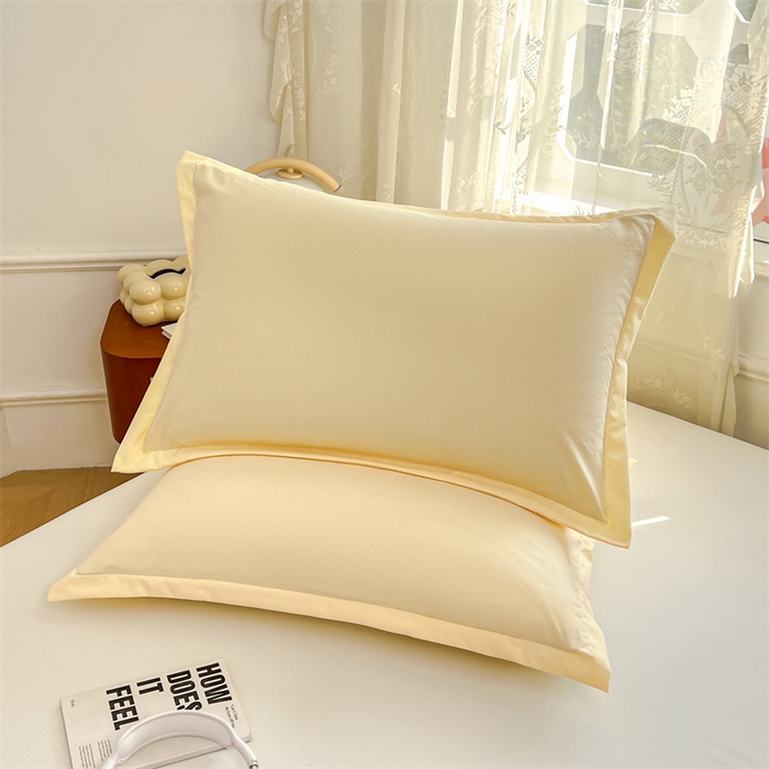 91家纺网 家纺一手货源 找家纺 圣比熊 2026新款A类云朵棉单层枕套宿舍单人单只一只装枕芯内胆套-单层压线 暖木黄（单层压线）