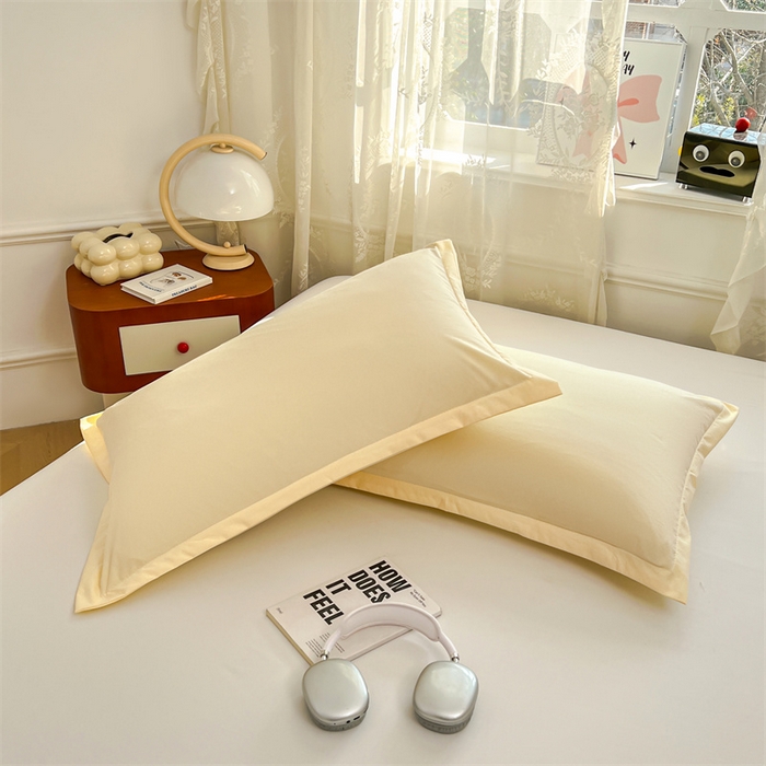 91家纺网 家纺一手货源 找家纺 圣比熊 2026新款A类云朵棉单层枕套宿舍单人单只一只装枕芯内胆套-单层压线 暖木黄（单层压线）