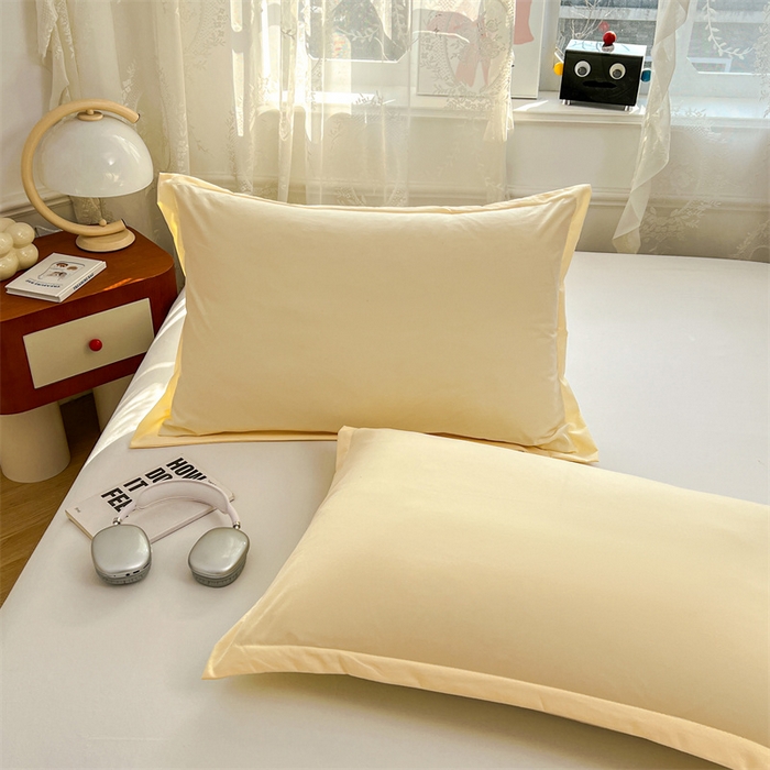 91家纺网 家纺一手货源 找家纺 圣比熊 2026新款A类云朵棉单层枕套宿舍单人单只一只装枕芯内胆套-单层压线 暖木黄（单层压线）