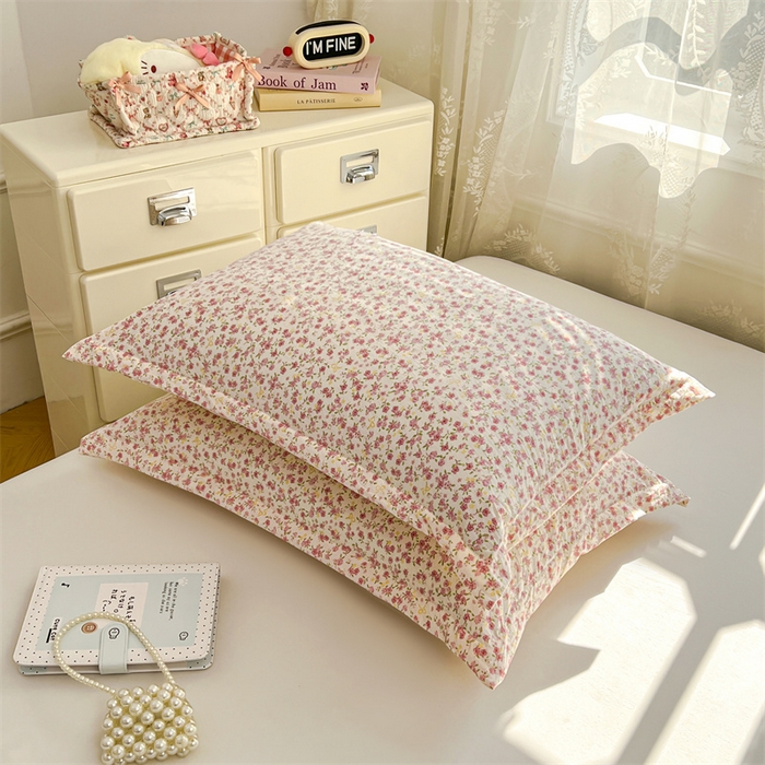 91家纺网 家纺一手货源 找家纺 圣比熊 2026新款A类云朵棉单层枕套宿舍单人单只一只装枕芯内胆套-单层压线 芊芊花海（单层压线）