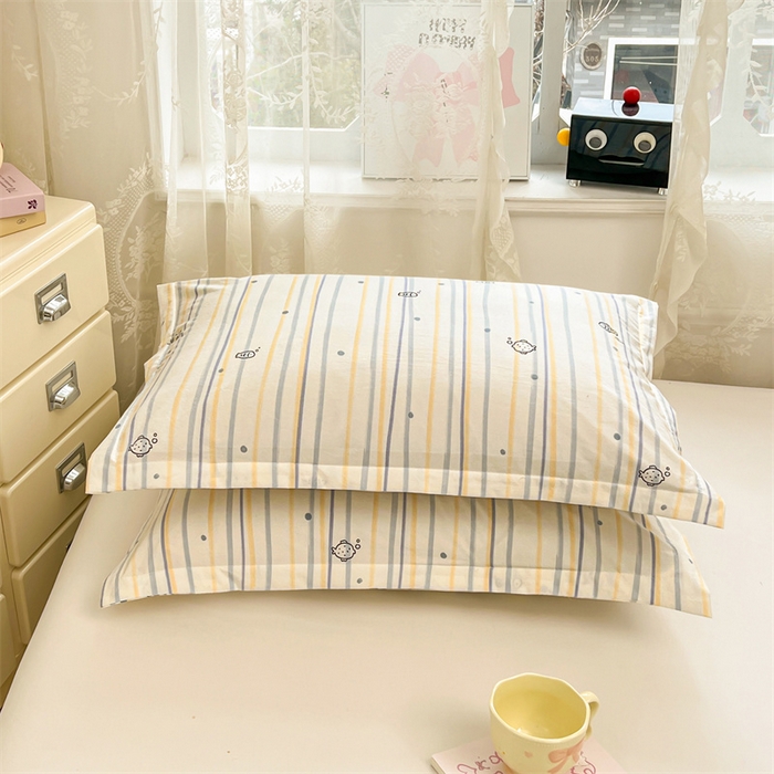 91家纺网 家纺一手货源 找家纺 圣比熊 2026新款A类云朵棉单层枕套宿舍单人单只一只装枕芯内胆套-单层压线 深海乐园（单层压线）