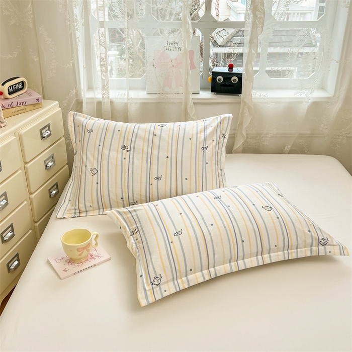 91家纺网 家纺一手货源 找家纺 圣比熊 2026新款A类云朵棉单层枕套宿舍单人单只一只装枕芯内胆套-单层压线 深海乐园（单层压线）