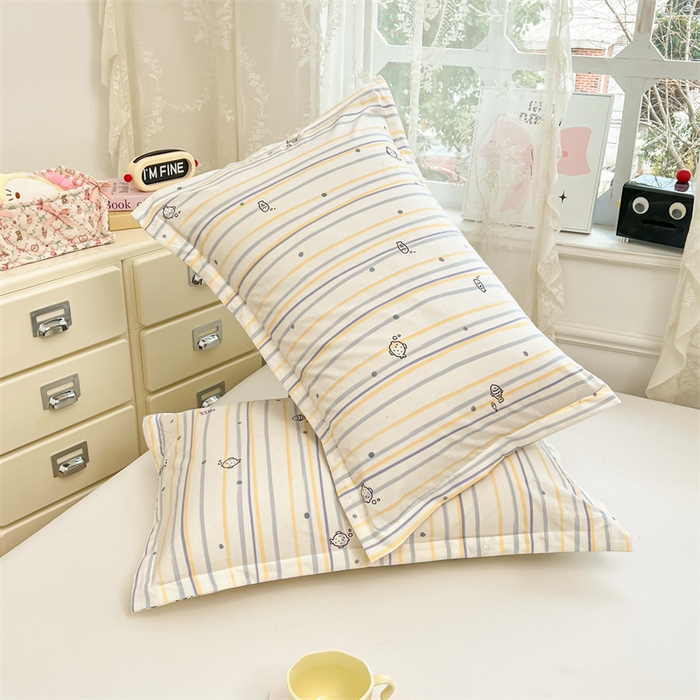 91家纺网 家纺一手货源 找家纺 圣比熊 2026新款A类云朵棉单层枕套宿舍单人单只一只装枕芯内胆套-单层压线 深海乐园（单层压线）