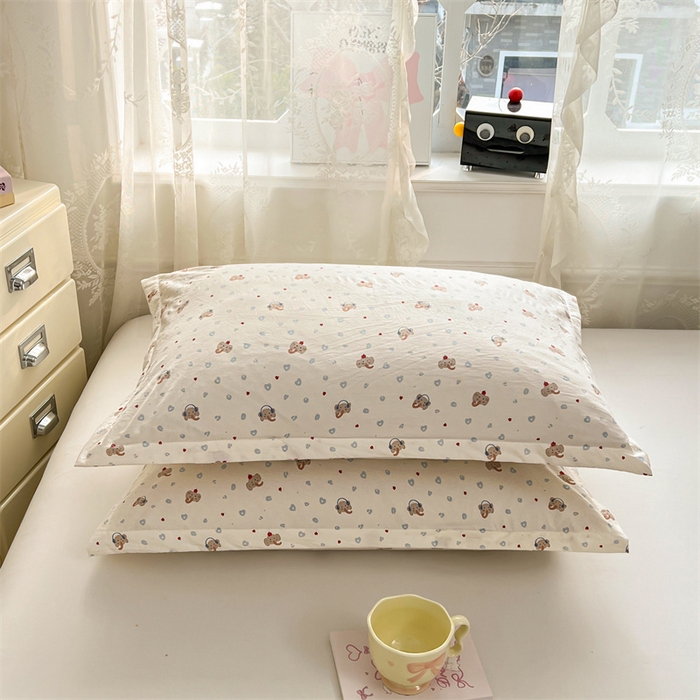 91家纺网 家纺一手货源 找家纺 圣比熊 2026新款A类云朵棉单层枕套宿舍单人单只一只装枕芯内胆套-单层压线 童趣小象（单层压线）