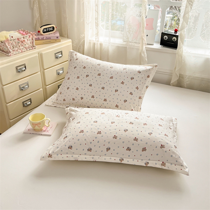 91家纺网 家纺一手货源 找家纺 圣比熊 2026新款A类云朵棉单层枕套宿舍单人单只一只装枕芯内胆套-单层压线 童趣小象（单层压线）