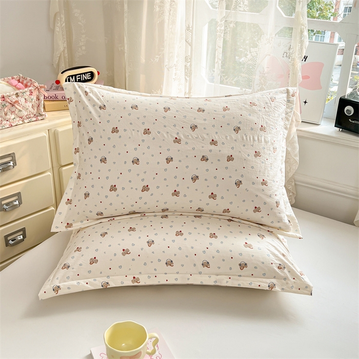 91家纺网 家纺一手货源 找家纺 圣比熊 2026新款A类云朵棉单层枕套宿舍单人单只一只装枕芯内胆套-单层压线 童趣小象（单层压线）