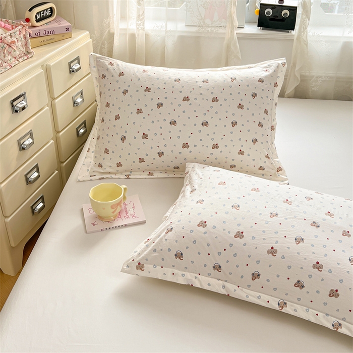 91家纺网 家纺一手货源 找家纺 圣比熊 2026新款A类云朵棉单层枕套宿舍单人单只一只装枕芯内胆套-单层压线 童趣小象（单层压线）