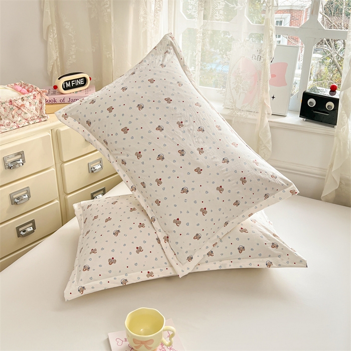 91家纺网 家纺一手货源 找家纺 圣比熊 2026新款A类云朵棉单层枕套宿舍单人单只一只装枕芯内胆套-单层压线 童趣小象（单层压线）