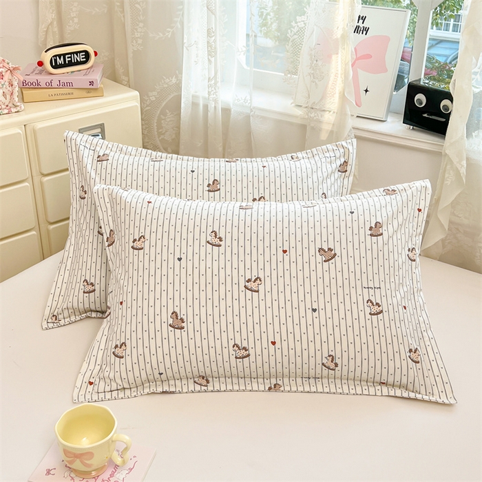 圣比熊 2026新款A类云朵棉单层枕套宿舍单人单只一只装枕芯内胆套-单层压线 玩趣木马（单层压线）