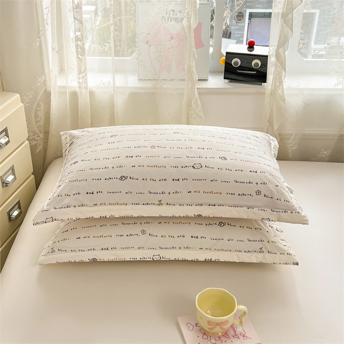 91家纺网 家纺一手货源 找家纺 圣比熊 2026新款A类云朵棉单层枕套宿舍单人单只一只装枕芯内胆套-单层压线 小猫钓鱼（单层压线）