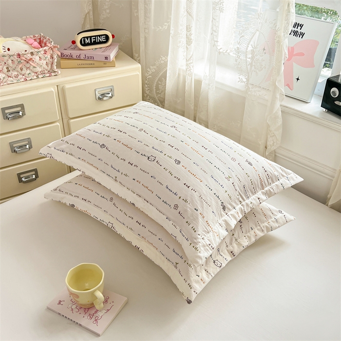 91家纺网 家纺一手货源 找家纺 圣比熊 2026新款A类云朵棉单层枕套宿舍单人单只一只装枕芯内胆套-单层压线 小猫钓鱼（单层压线）