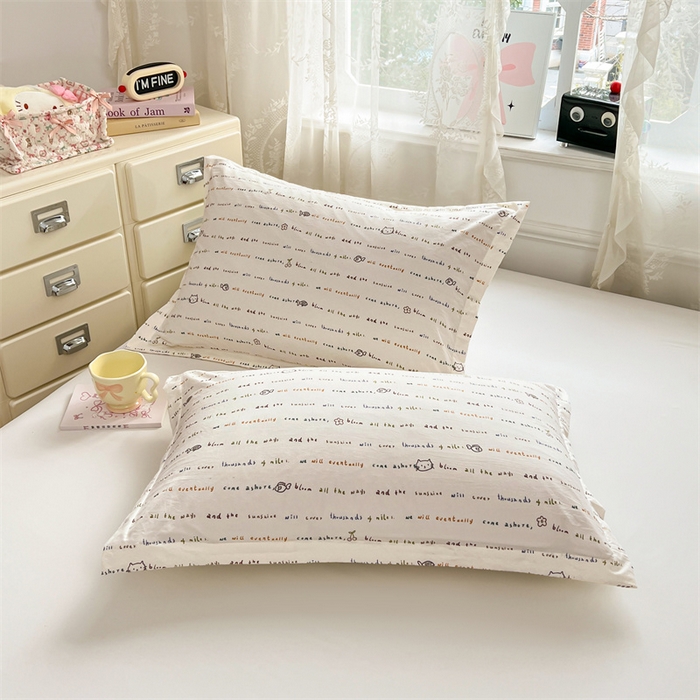 91家纺网 家纺一手货源 找家纺 圣比熊 2026新款A类云朵棉单层枕套宿舍单人单只一只装枕芯内胆套-单层压线 小猫钓鱼（单层压线）