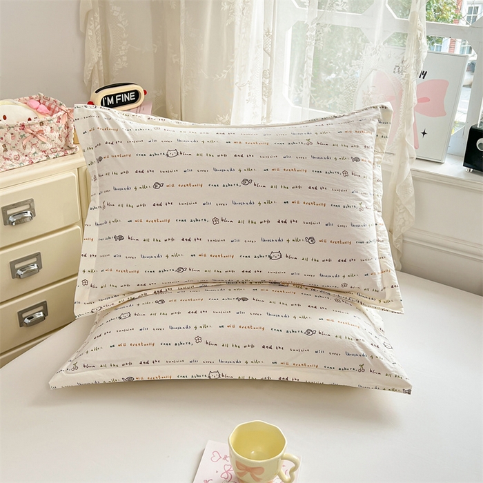 91家纺网 家纺一手货源 找家纺 圣比熊 2026新款A类云朵棉单层枕套宿舍单人单只一只装枕芯内胆套-单层压线 小猫钓鱼（单层压线）