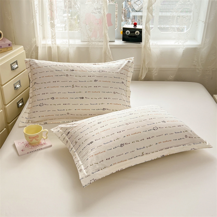 91家纺网 家纺一手货源 找家纺 圣比熊 2026新款A类云朵棉单层枕套宿舍单人单只一只装枕芯内胆套-单层压线 小猫钓鱼（单层压线）