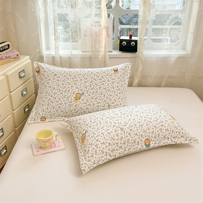 91家纺网 家纺一手货源 找家纺 圣比熊 2026新款A类云朵棉单层枕套宿舍单人单只一只装枕芯内胆套-单层压线 阳光狮（单层压线）