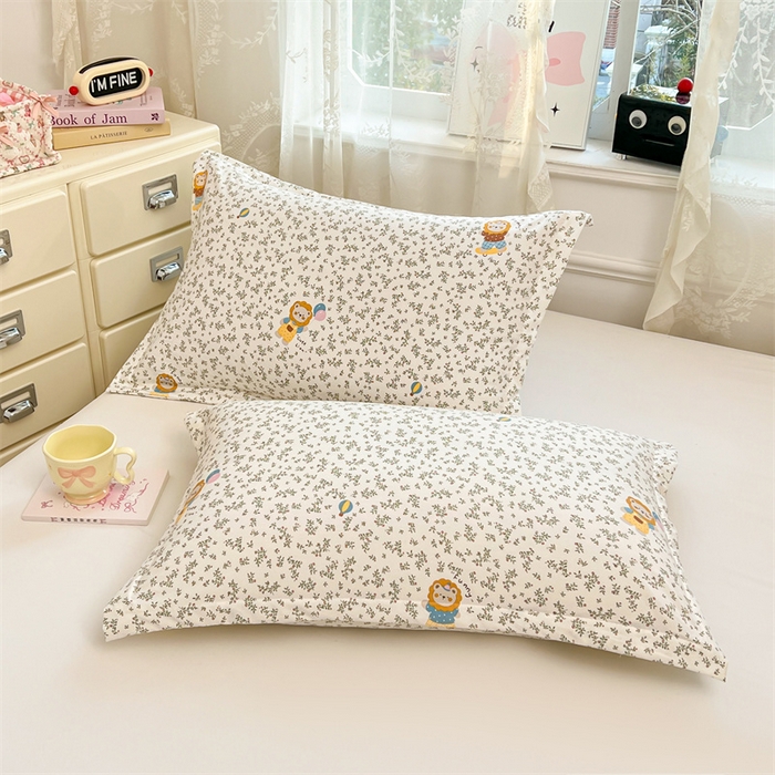 91家纺网 家纺一手货源 找家纺 圣比熊 2026新款A类云朵棉单层枕套宿舍单人单只一只装枕芯内胆套-单层压线 阳光狮（单层压线）