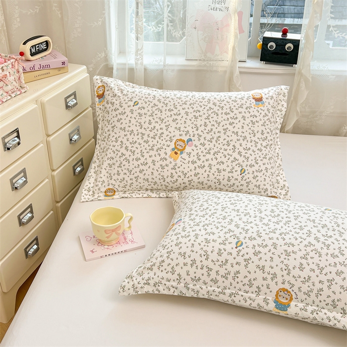 91家纺网 家纺一手货源 找家纺 圣比熊 2026新款A类云朵棉单层枕套宿舍单人单只一只装枕芯内胆套-单层压线 阳光狮（单层压线）