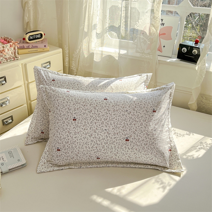 圣比熊 2026新款A类云朵棉单层枕套宿舍单人单只一只装枕芯内胆套-单层压线 樱桃花语（单层压线）