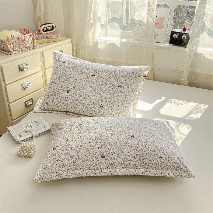 91家纺网 家纺一手货源 找家纺 圣比熊 2026新款A类云朵棉单层枕套宿舍单人单只一只装枕芯内胆套-单层压线 樱桃花语（单层压线）