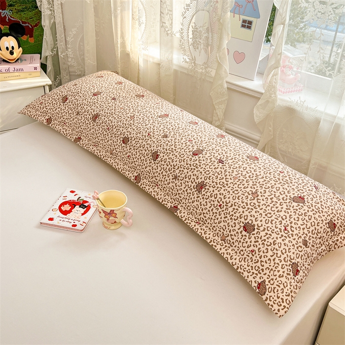 圣比熊 2026新款A类云朵棉单层枕套1.8米情侣双人加长枕芯内胆套-单层压线 豹纹猫猫（单层压线）