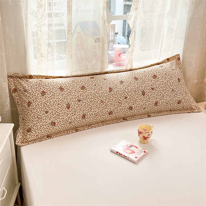 91家纺网 家纺一手货源 找家纺 圣比熊 2026新款A类云朵棉单层枕套1.8米情侣双人加长枕芯内胆套-单层压线 豹纹猫猫（单层压线）