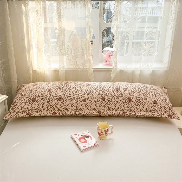 91家纺网 家纺一手货源 找家纺 圣比熊 2026新款A类云朵棉单层枕套1.8米情侣双人加长枕芯内胆套-单层压线 豹纹猫猫（单层压线）