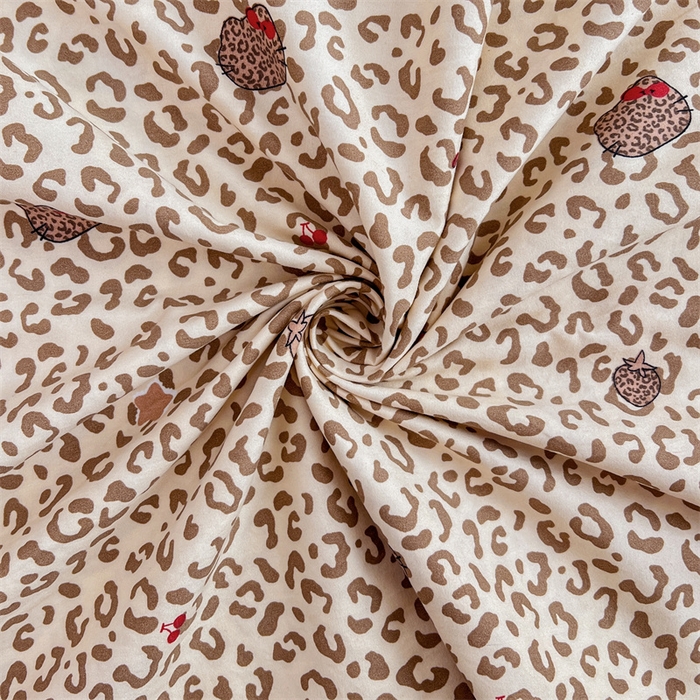 91家纺网 家纺一手货源 找家纺 圣比熊 2026新款A类云朵棉单层枕套1.8米情侣双人加长枕芯内胆套-单层压线 豹纹猫猫（单层压线）