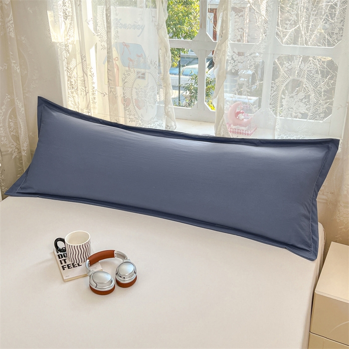 91家纺网 家纺一手货源 找家纺 圣比熊 2026新款A类云朵棉单层枕套1.8米情侣双人加长枕芯内胆套-单层压线 藏海蓝（单层压线）