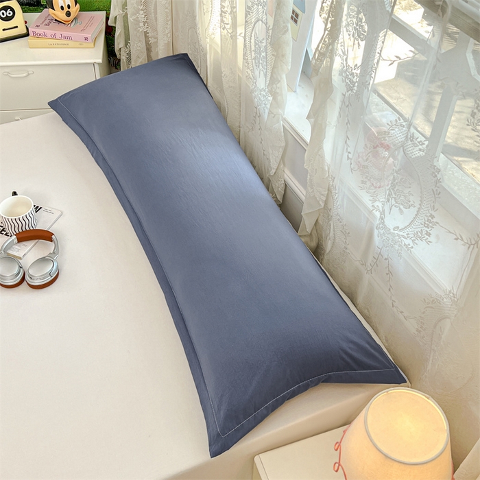 91家纺网 家纺一手货源 找家纺 圣比熊 2026新款A类云朵棉单层枕套1.8米情侣双人加长枕芯内胆套-单层压线 藏海蓝（单层压线）