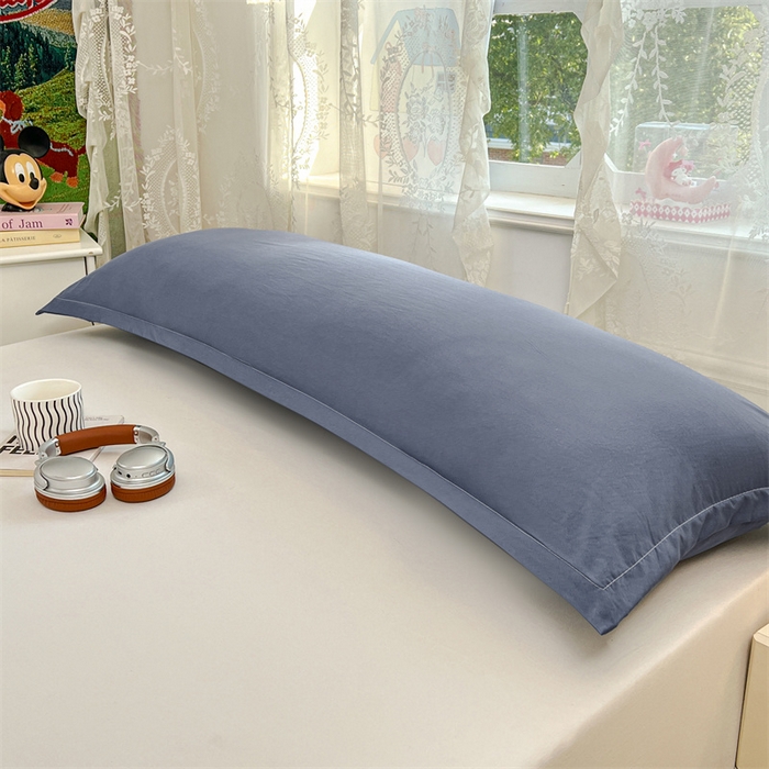 91家纺网 家纺一手货源 找家纺 圣比熊 2026新款A类云朵棉单层枕套1.8米情侣双人加长枕芯内胆套-单层压线 藏海蓝（单层压线）