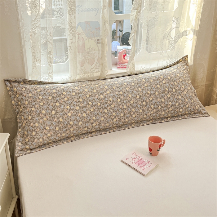 91家纺网 家纺一手货源 找家纺 圣比熊 2026新款A类云朵棉单层枕套1.8米情侣双人加长枕芯内胆套-单层压线 海棠花开（单层压线）