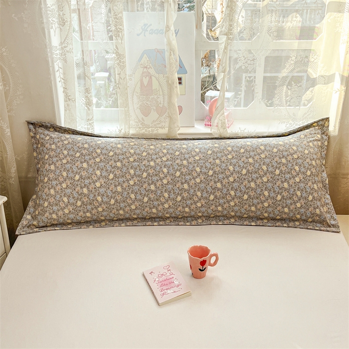 91家纺网 家纺一手货源 找家纺 圣比熊 2026新款A类云朵棉单层枕套1.8米情侣双人加长枕芯内胆套-单层压线 海棠花开（单层压线）
