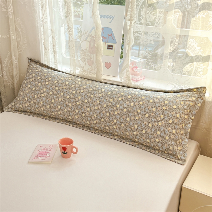 91家纺网 家纺一手货源 找家纺 圣比熊 2026新款A类云朵棉单层枕套1.8米情侣双人加长枕芯内胆套-单层压线 海棠花开（单层压线）